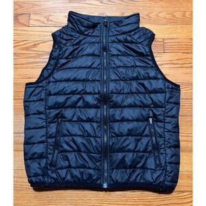 Fabletics Men's XL Mogul Puffer Vest Black Quilted Full Zip Insulated